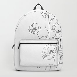 Poppy Flowers Line Art Backpack