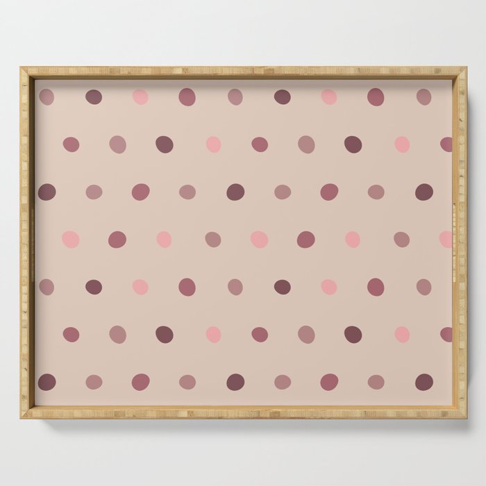 Pale pink big blob polka dots pattern Serving Tray