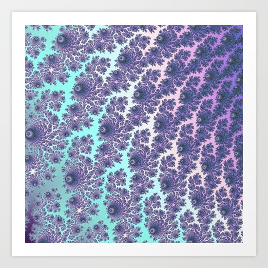 Mint Fractal Waterfall Art Print