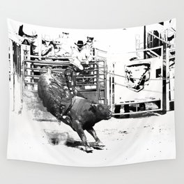 Rodeo Bull Riding Champ Wall Tapestry