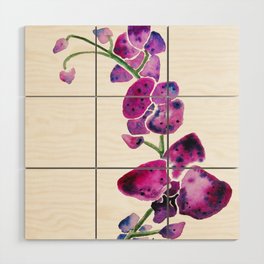 Purple Orchids Wood Wall Art