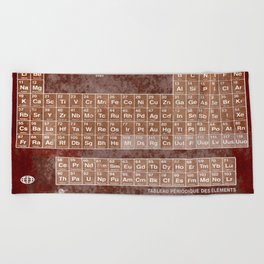 tableau periodiques periodic table of the elements vintage chart sepia red tint beach towel - Periodic Table Of Elements Vintage tableau periodiques periodic table of the elements vintage chart sepia red tint beach towel - Periodic Table Of Elements Vintage