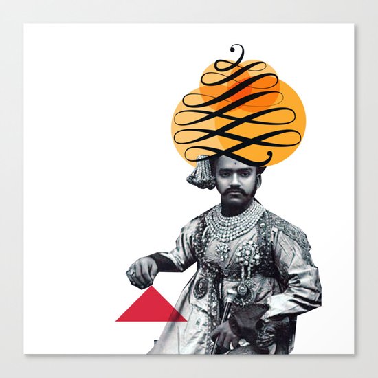 Lettering is a Maharaja's turban Canvas Print