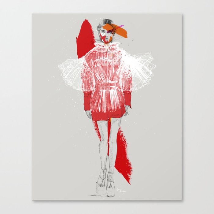 Runway Couture Fashion Illustration Canvas Print