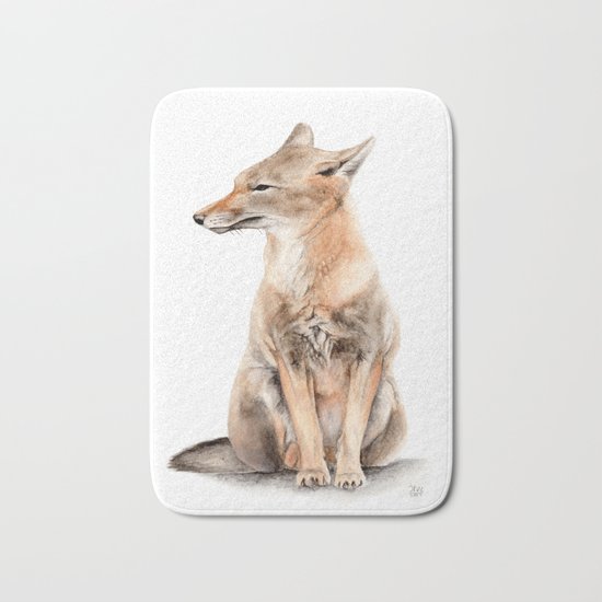 Fox Watercolor Bath Mat