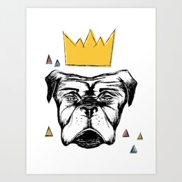 dog with a crown Art Print