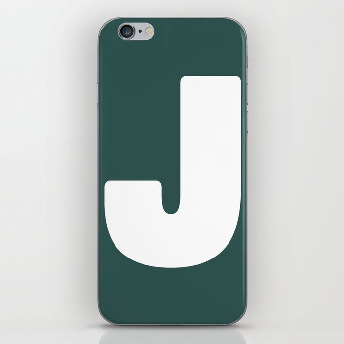 J (White & Dark Green Letter) iPhone Skin