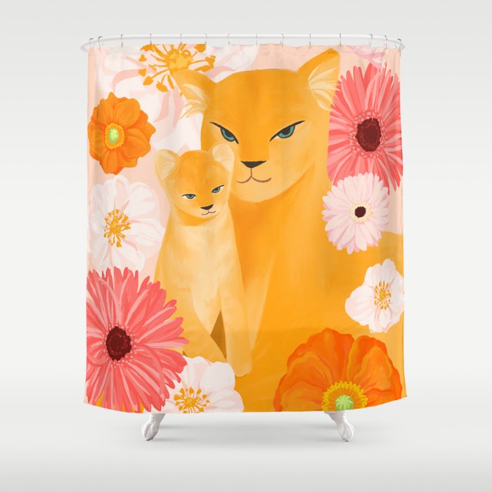 Mother Lion and cub II Shower Curtain