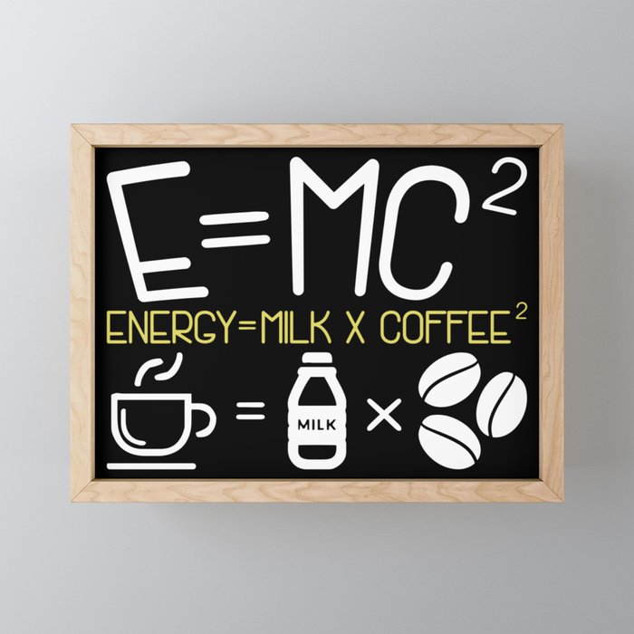 Coffee & Physic: Energy Milk Coffee Equation Framed Mini Art Print