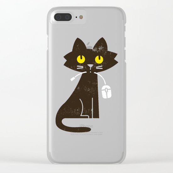 Fitz - Hungry hungry cat (and unfortunate mouse) Clear iPhone Case