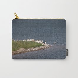 Pelican Point Carry-All Pouch | Water, Landscape, Color, Birds, Bird, Green, Grass, Lake, Blue, Outside 