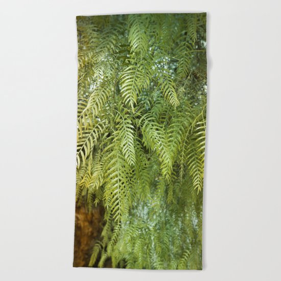 Green Tree. Vegetal Photography Beach Towel