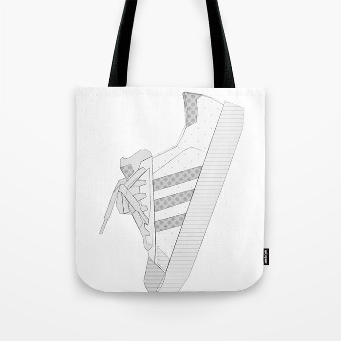 sneaker illustration, shoe drawing, 80s , black and white Tote Bag