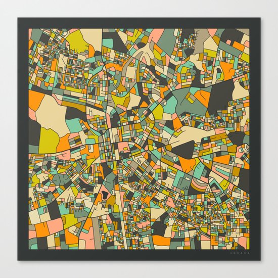 LUSAKA MAP Canvas Print