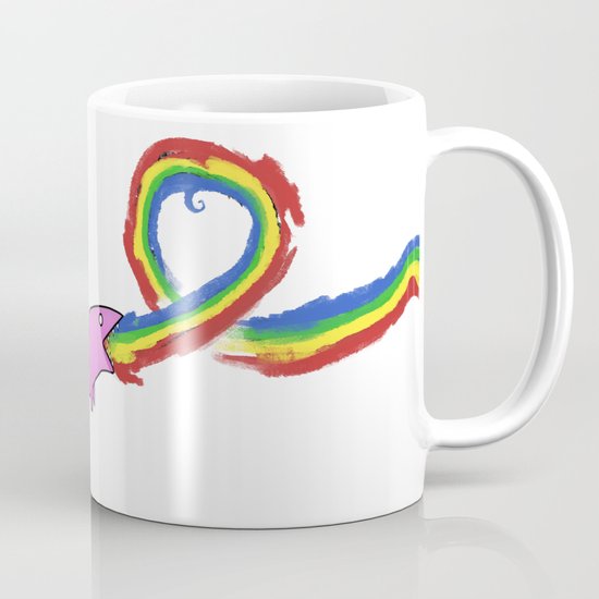 shark rainbow throwup Mug