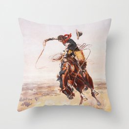 A Bad Hoss Charles Marion Russell Throw Pillow