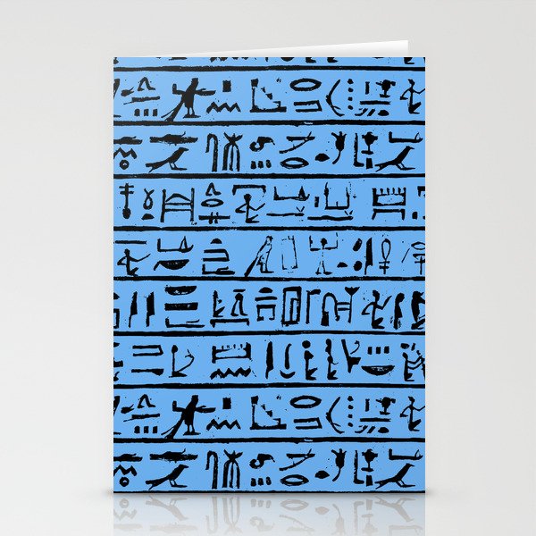 Egyptian Hieroglyphics // Blue Stationery Cards