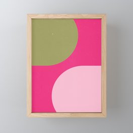 Mid-Century Modern Arch Woodblocks in Sage and Pink Framed Mini Art Print