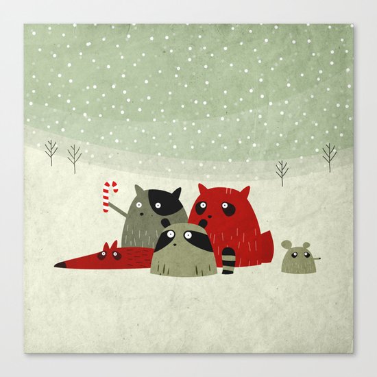 Guilty dudes in the snow Canvas Print