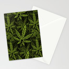 weed pattern Stationery Cards