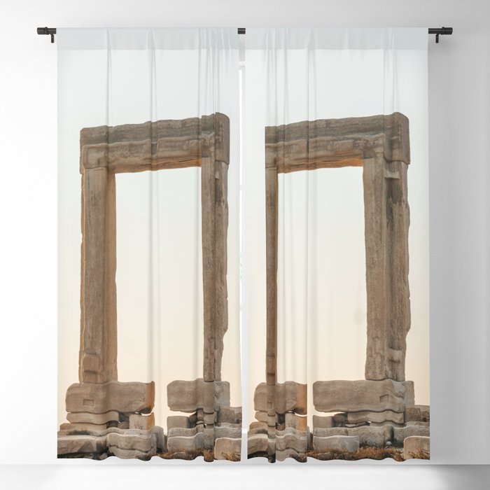 Sunset Portal | Ancient Greek Temple in the Sun | Summer and Travel Photography on the Cyclidic Islands of Greece Blackout Curtain