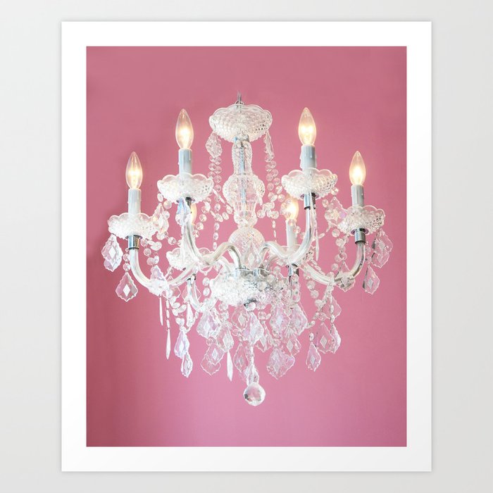 Chandelier deals crystals pink