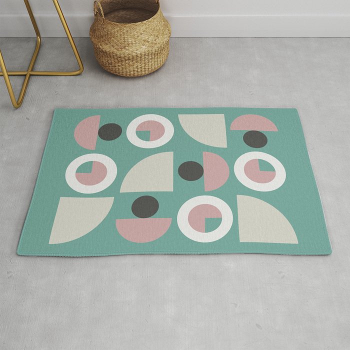 Classic geometric arch circle composition 18 Rug
