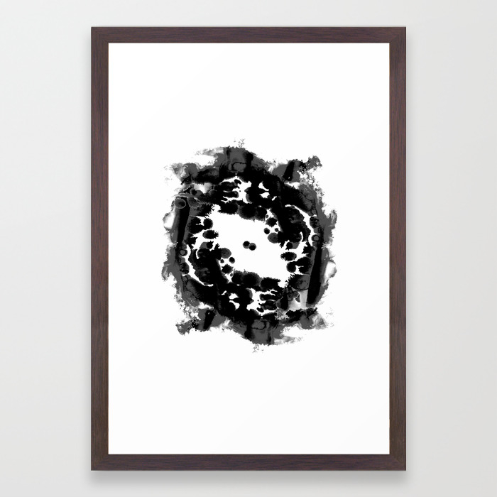 Enso Black And White Minimal Watercolor Japanese Abstract Painting Zen Art Framed Art Print By Andrealauren Society6