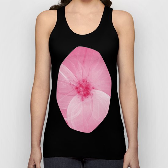 Pink Fairy Blossom Fractal Unisex Tank Top