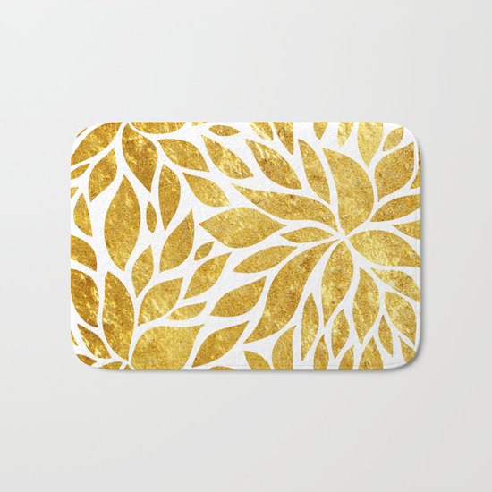 Golden Bloom Bath Mat