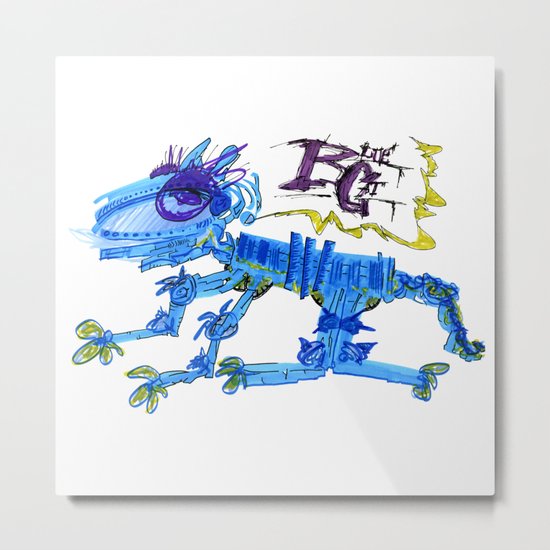 The Blue Cat Metal Print