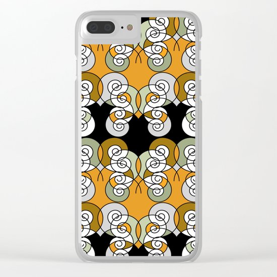 Abstraction . Yellow black spiral. Clear iPhone Case