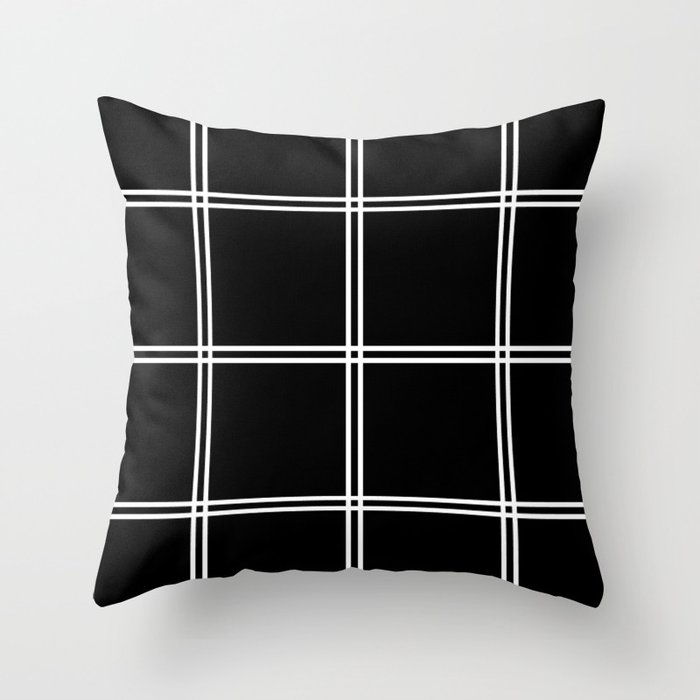 Black and white checkered pattern Throw Pillow