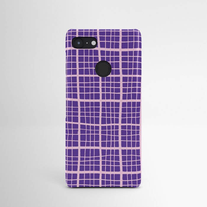 Pretty Pink and Purple Squares Graph Paper Android Case