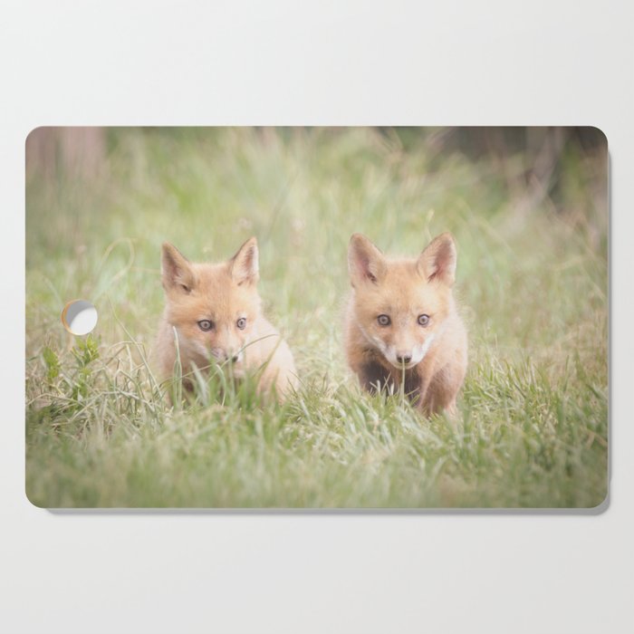 Learning to Hunt - Red Fox Pups Animal / Wildlife Photograph Cutting Board And Other Merch