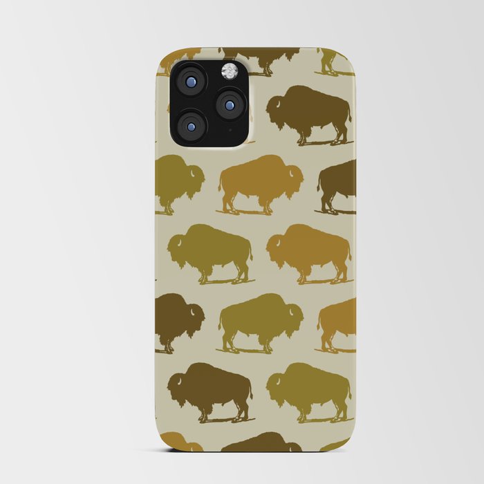 Buffalo Pattern 265 Green Gold and Beige iPhone Card Case