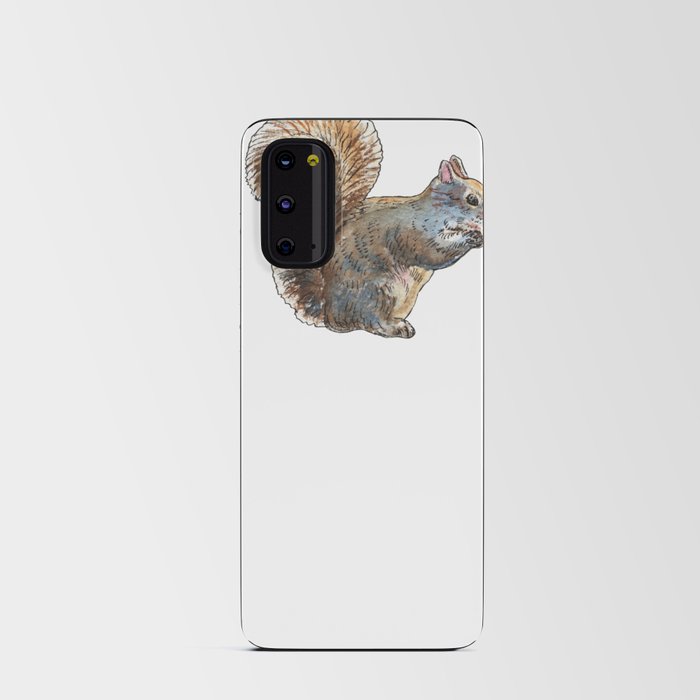 Adorable Squirrel Eating Nut Watercolor by Irina Sztukowski Android Card Case
