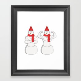 Flex Muscle Snowman Framed Art Print