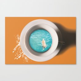 Swimming in my plate Canvas Print