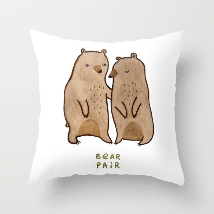 Bear Pair Throw Pillow