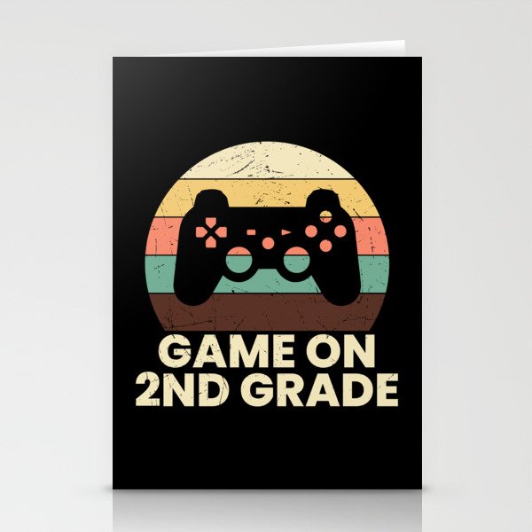 Game On 2nd Grade Retro School Stationery Cards