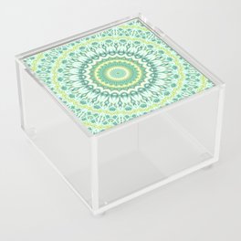 Aqua & Yellow Mandala Acrylic Box