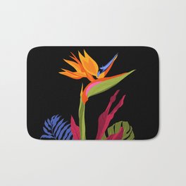 Bird Of Paradise Bath Mat | Maui, Leaves, Orangeflower, Jungleflora, Tropicalflower, Oahu, Painting, Digital, Flora, Botanical 