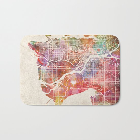 Vancouver map Bath Mat