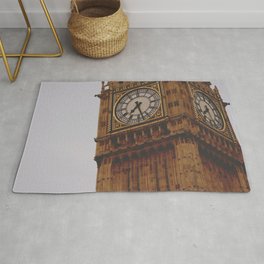 Great Britain Photography - Big Ben Under The Gray Sky Area & Throw Rug