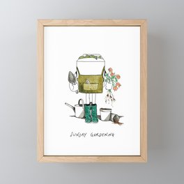 Sunday Gardening Little Cube Framed Mini Art Print