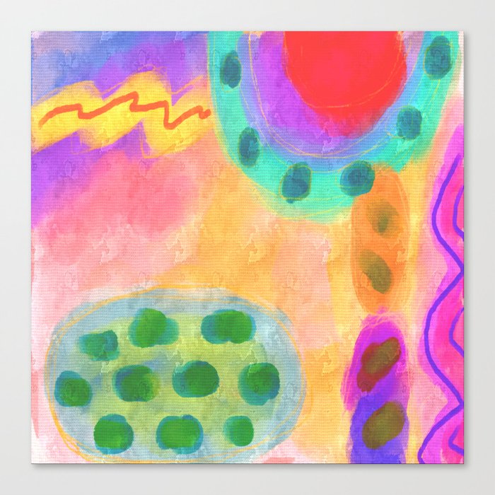Colorful Abstract Digital Painting Canvas Print By Jackieludtke