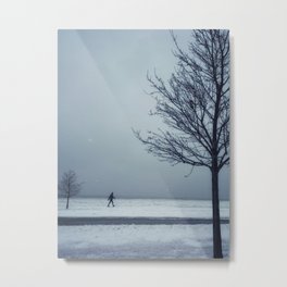 A Walk Through The Snow Metal Print