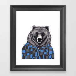 Sid Has a Brand New Shirt - Bear in Flannel Framed Art Print