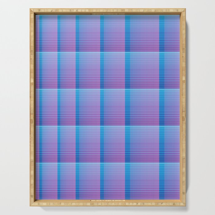 Abstraction_MODERN_PATTERN_BLUE_PURPLE_ILLUSION_POP_ART_0706A Serving Tray